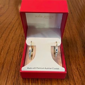Sofia James Austrian Crystal/goldtone Hoop Earrings New
